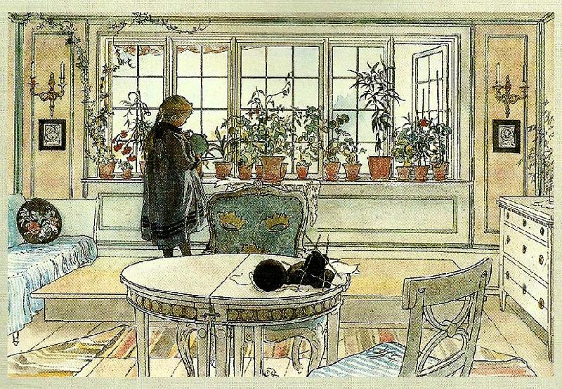 Carl Larsson blomsterfonstret oil painting image
